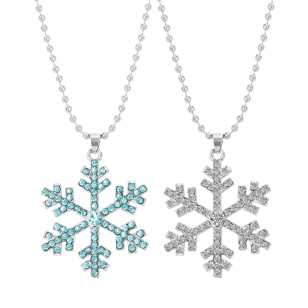 Men'S Accessories Jewelry - Büyülü Mavi Kristal Kar Tanesi Kolye