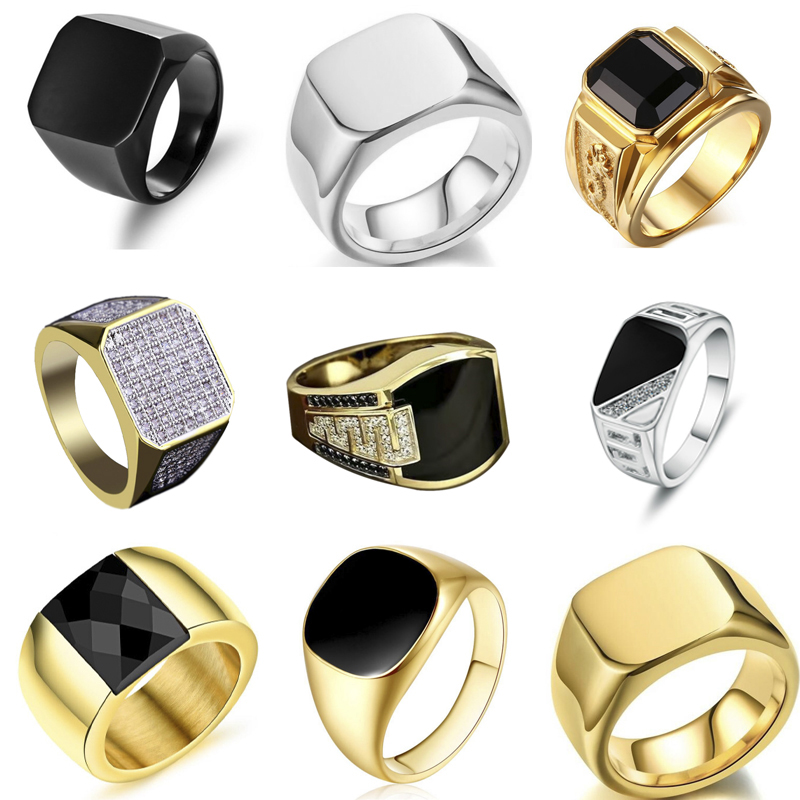 Men'S Accessories Jewelry Sale - Yeni 2025 Metal Parlak Yüzükler Erkekler