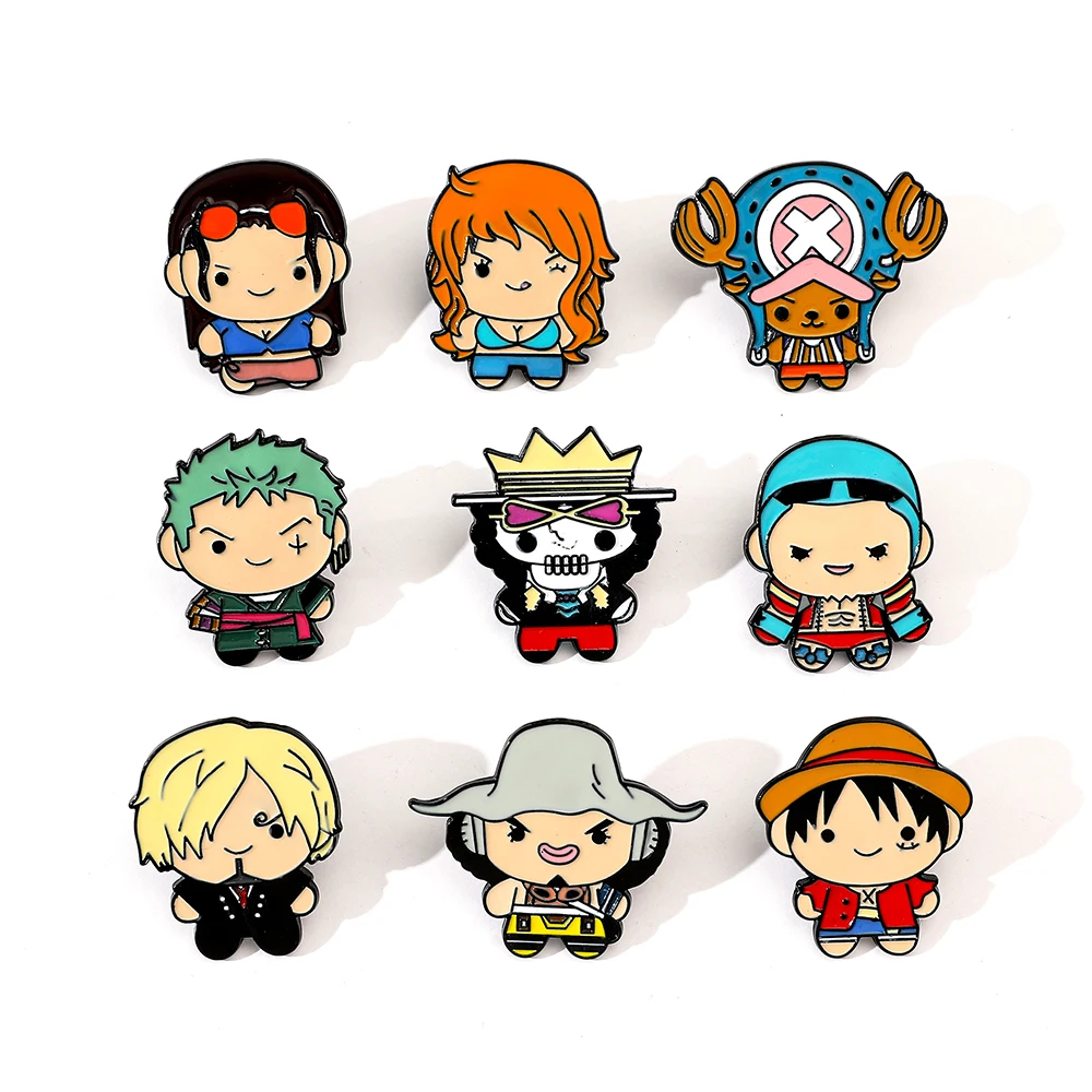 Lapel Pin Enamel - 9 adet yaratıcı karikatür broş Anime