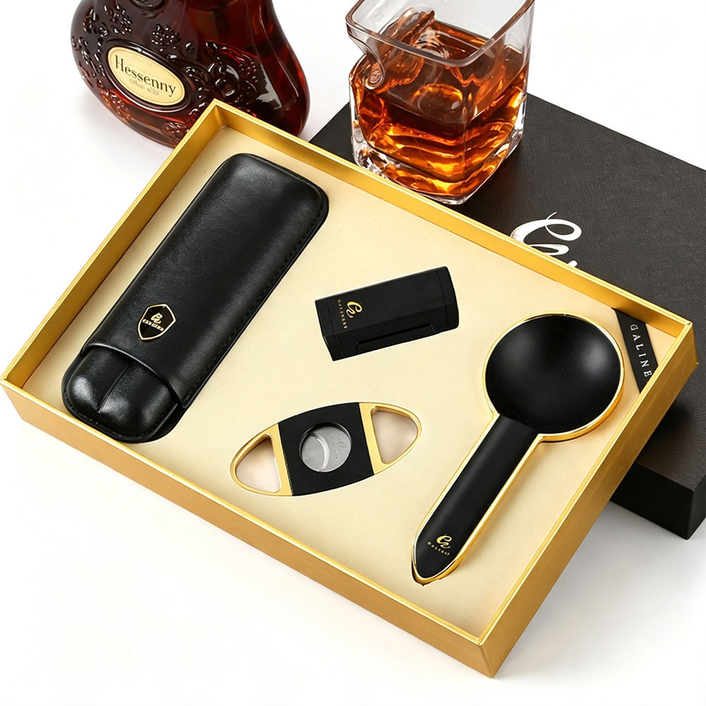 Cigar Cutter Set - GALINER Metal Puro Sigara Seti Bütan