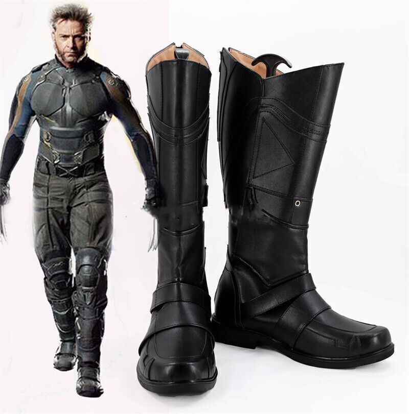 X Men Accessories - Anime X-Men Wolverine Cosplay Ayakkabı Siyah