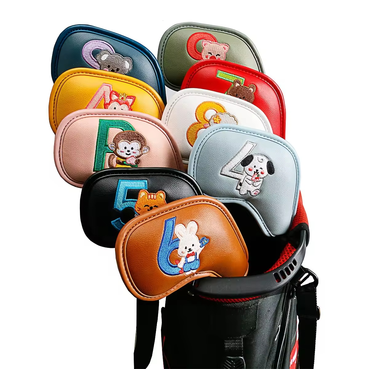 Men'S Accessories Leather - 9 adet sevimli karikatür hayvan Golf