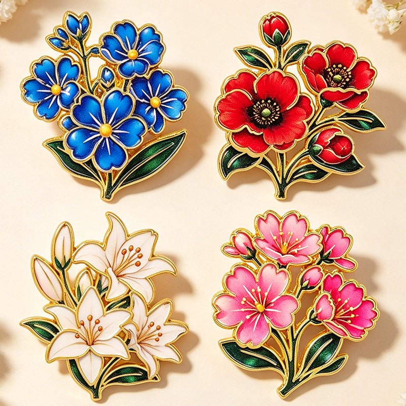 Sevimli Vintage Renkli Çiçekli - Lapel Pin Enamel incelemesi ve fiyatı