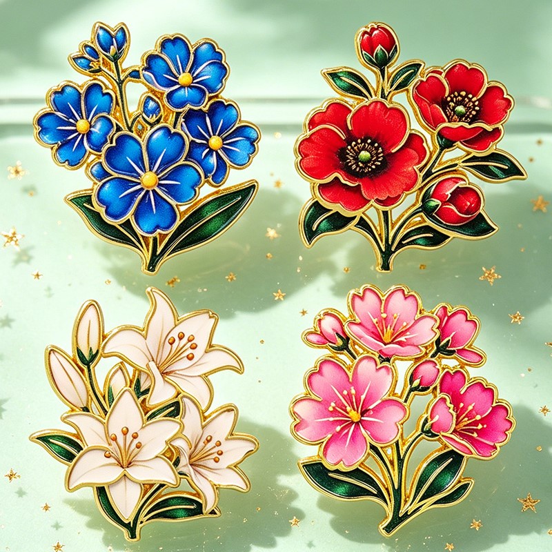 Sevimli Vintage Renkli Çiçekli - Lapel Pin Enamel incelemesi ve fiyatı