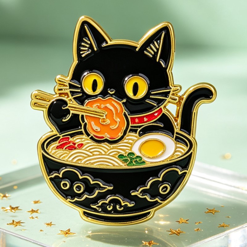 Erişte Yiyen Sevimli Siyah Ked - Lapel Pin Enamel incelemesi ve fiyatı