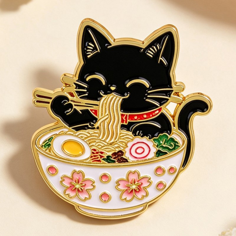Erişte Yiyen Sevimli Siyah Ked - Lapel Pin Enamel incelemesi ve fiyatı